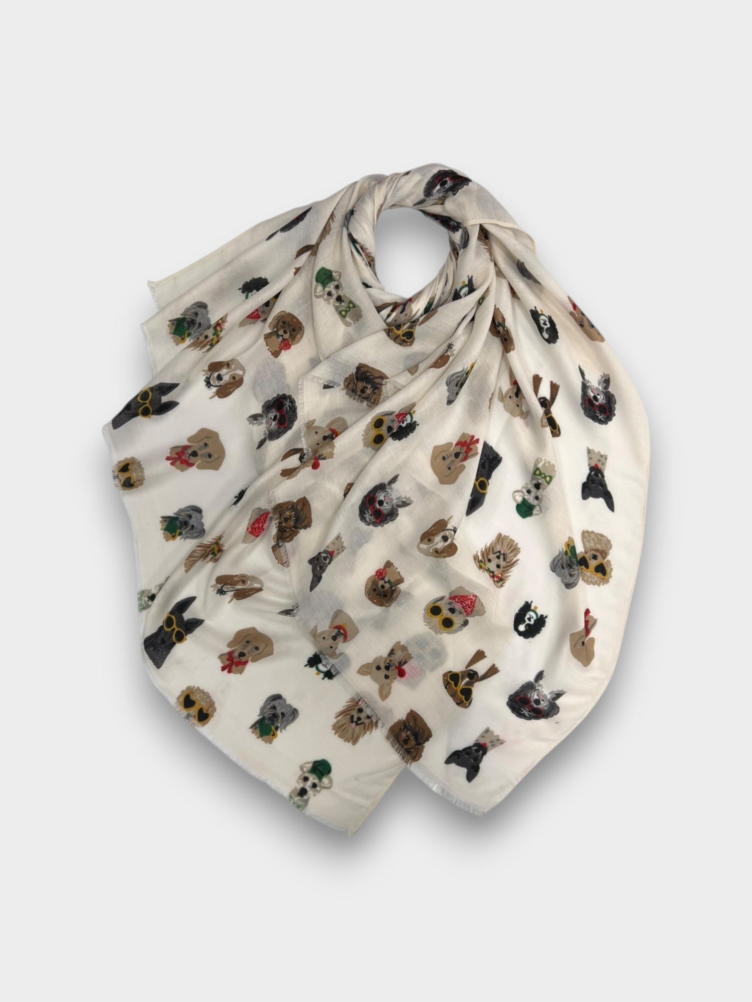 Festive Dog Print - Off White
