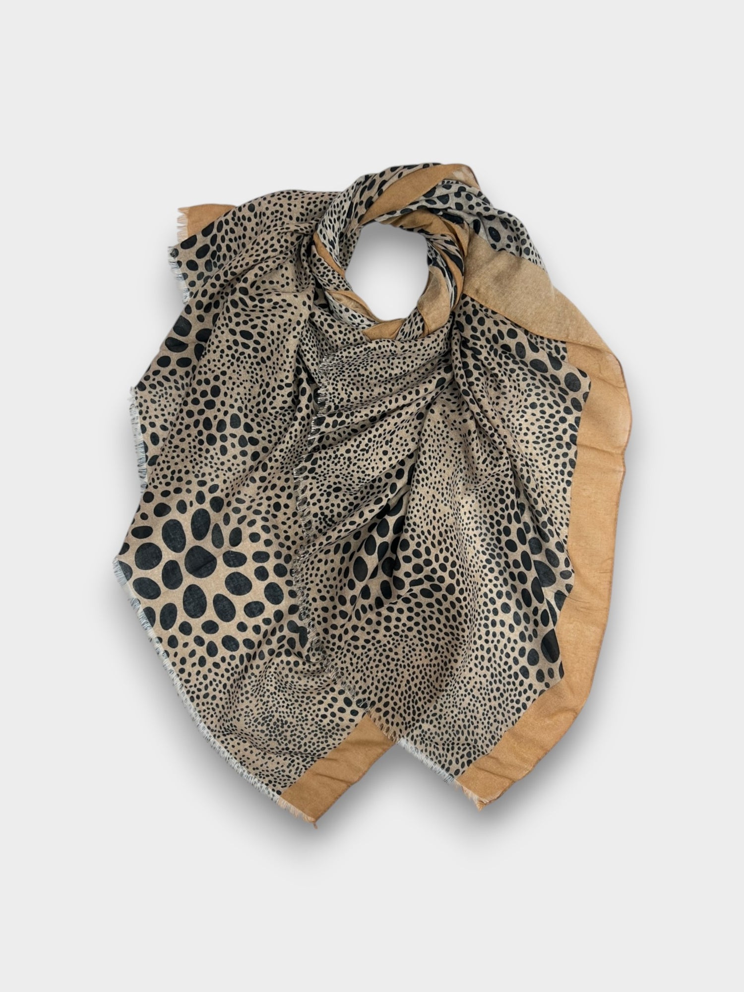 Leopard dots print scarf - Beige