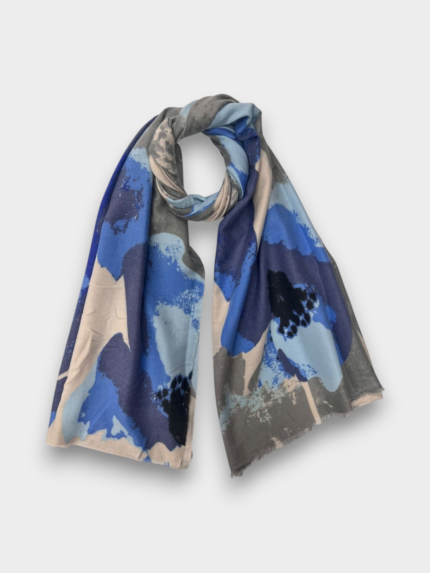 Horizon Abstract Floral Scarf - Blue