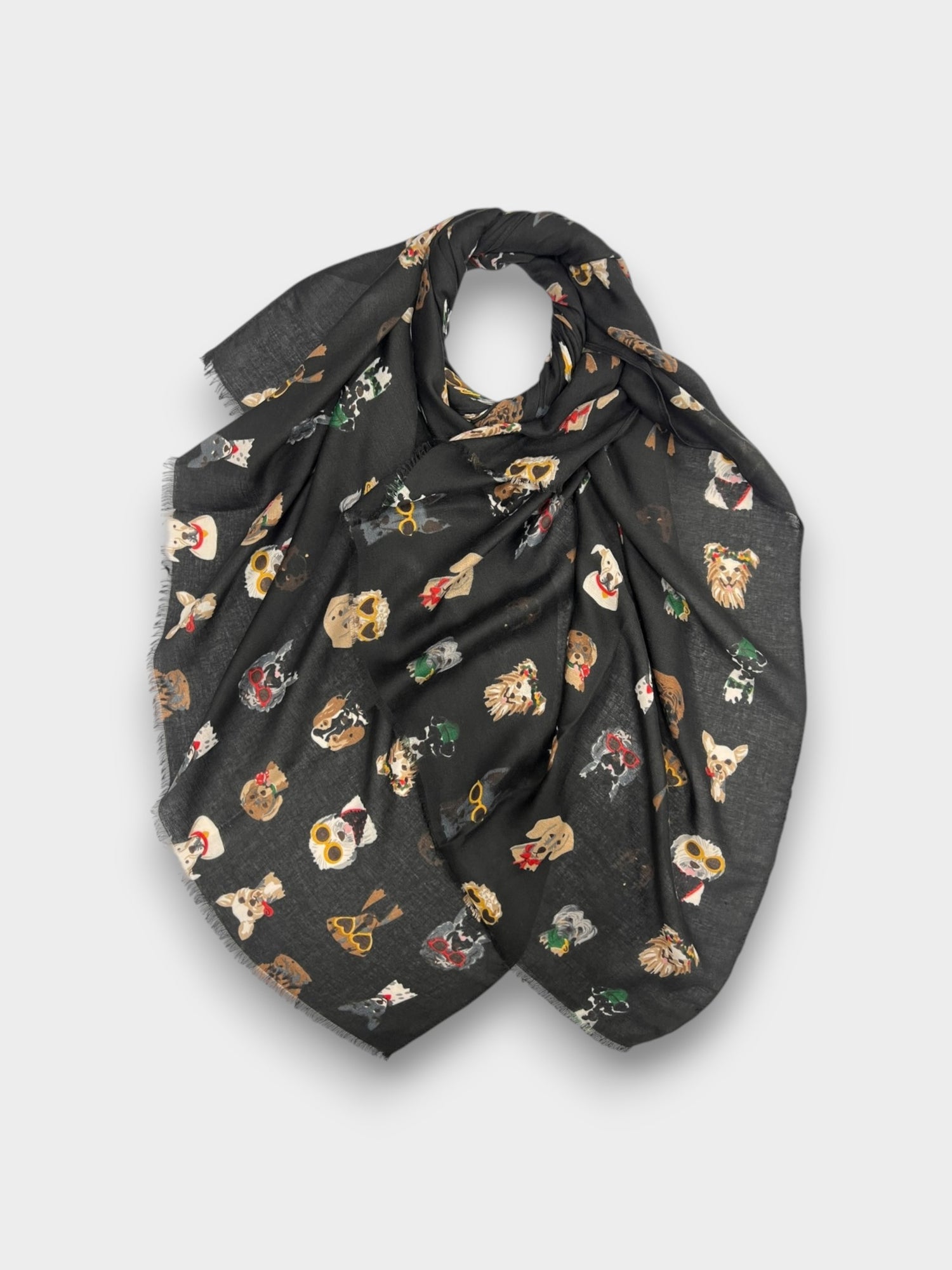 Festive Dog Print - Black