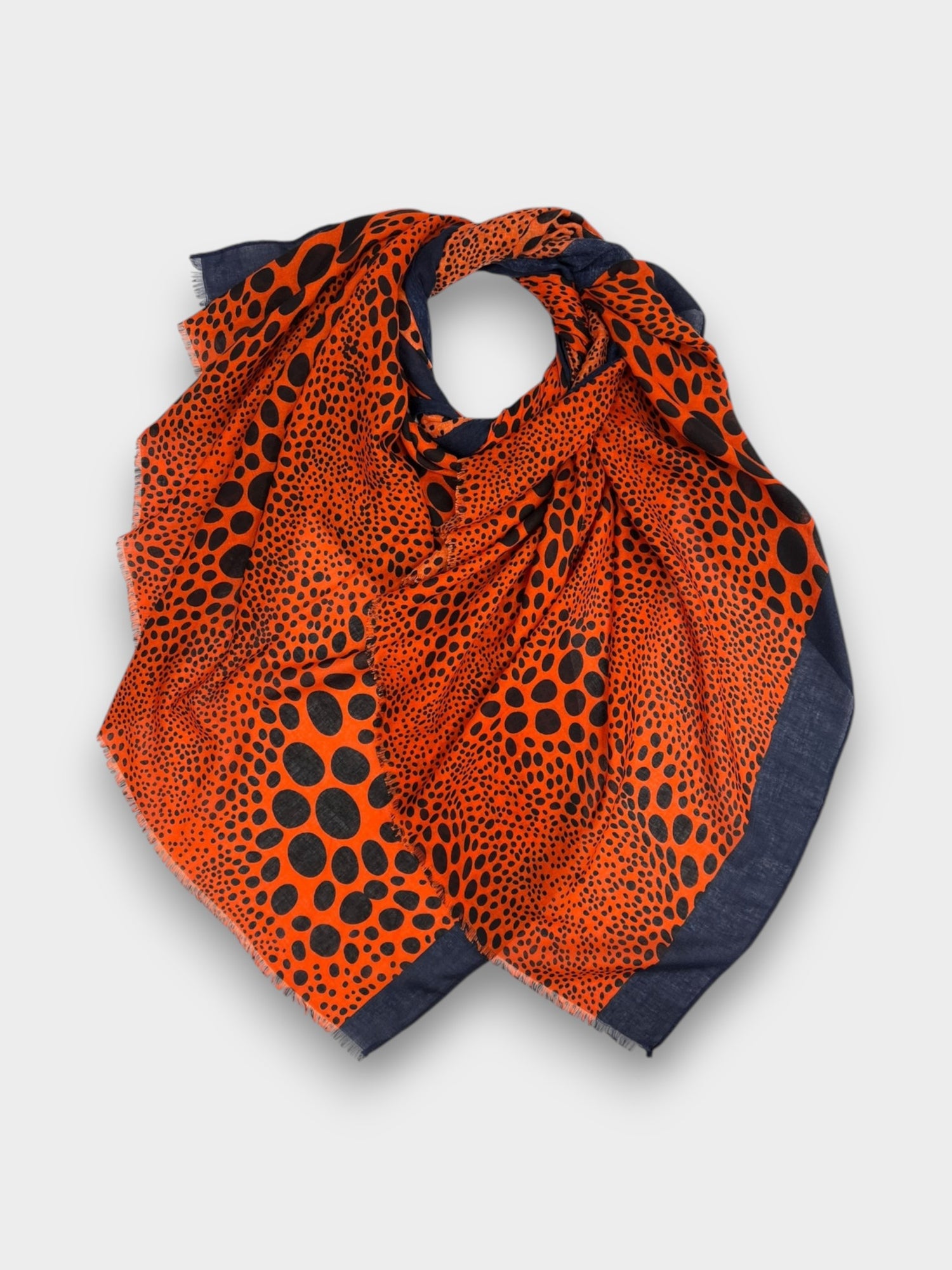 Leopard dots print scarf - Rust