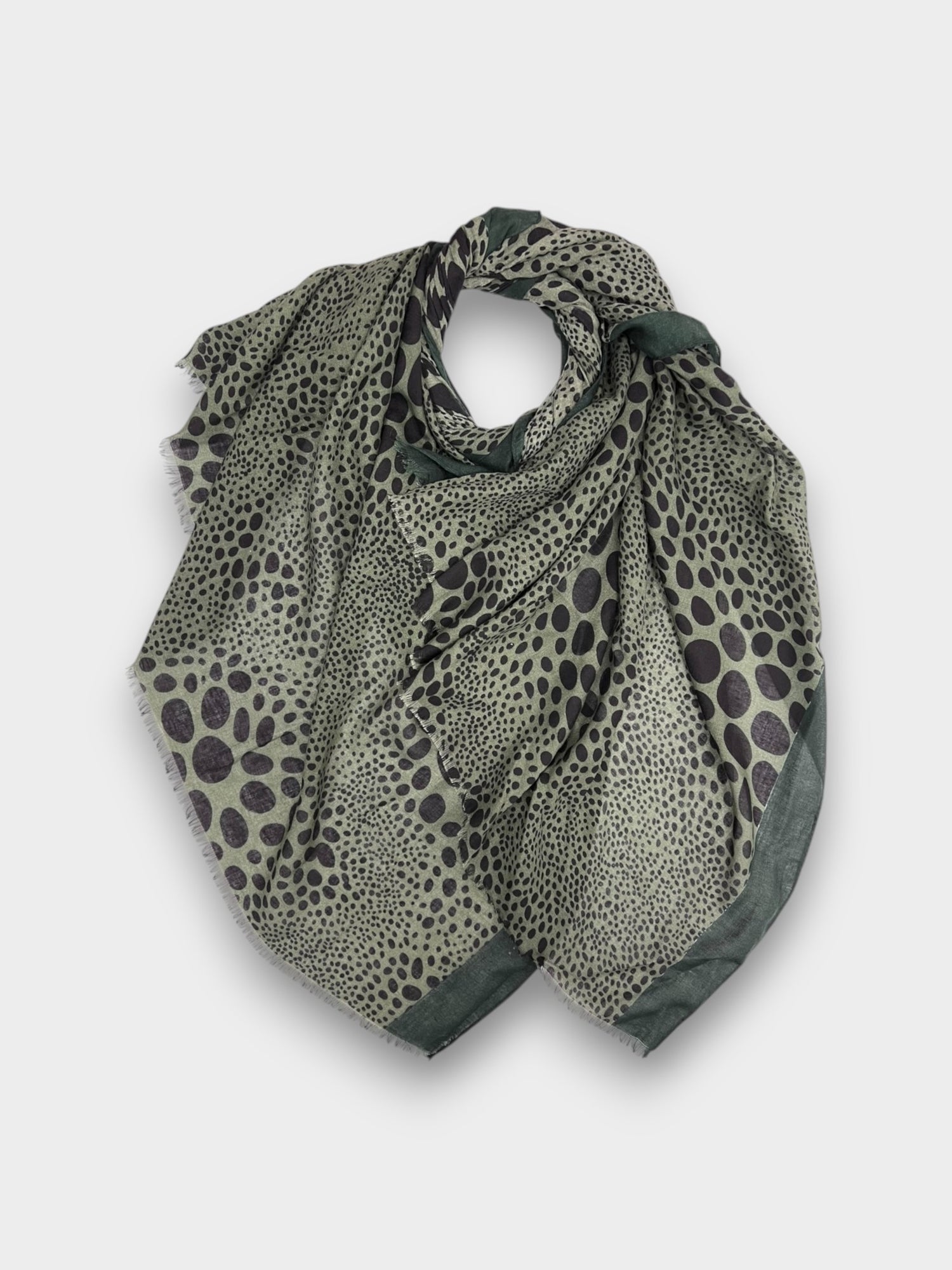 Leopard dots print scarf - Khaki