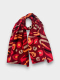 Fiery Abstract Animal Print Scarf