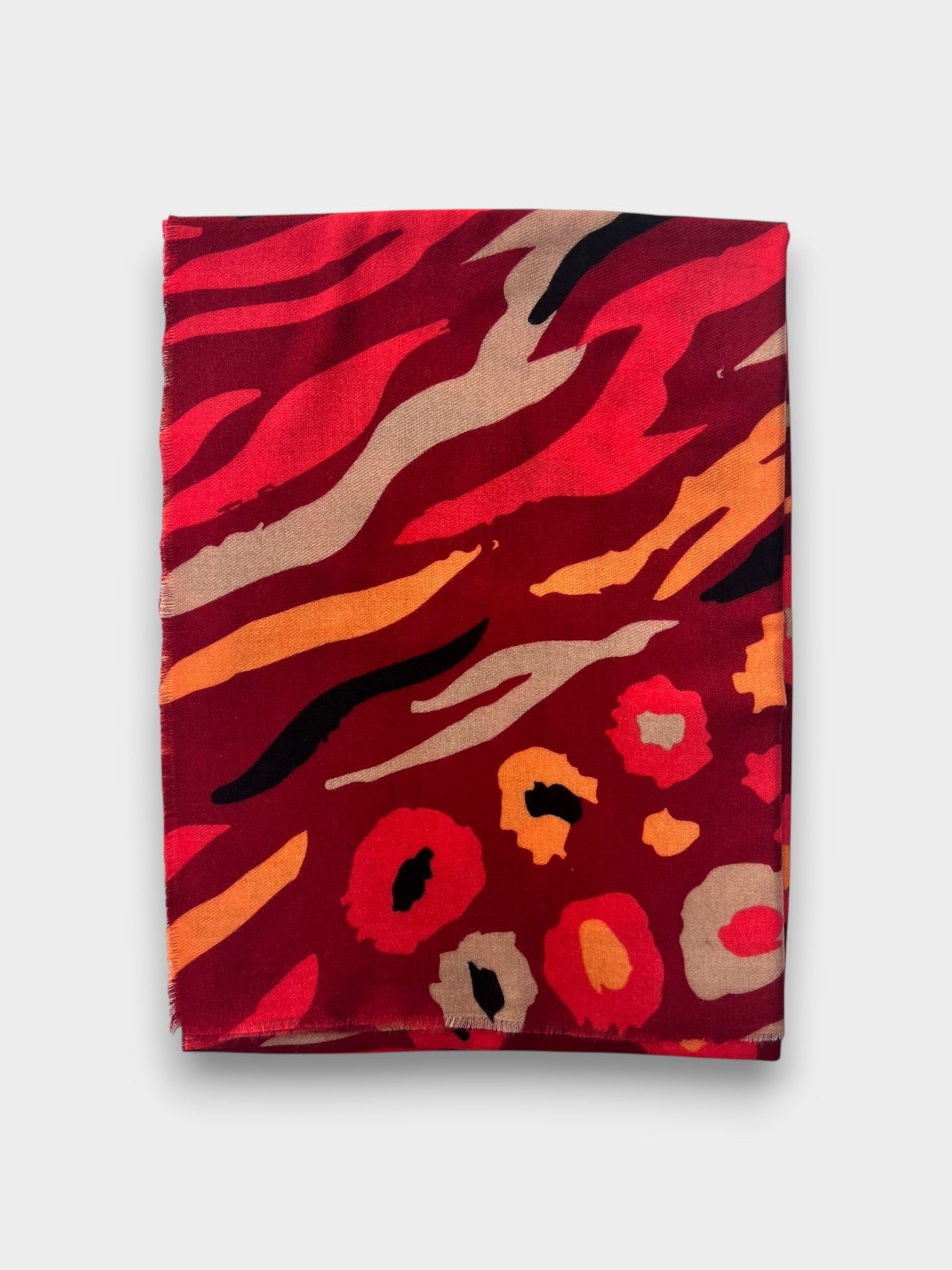 Fiery Abstract Animal Print Scarf