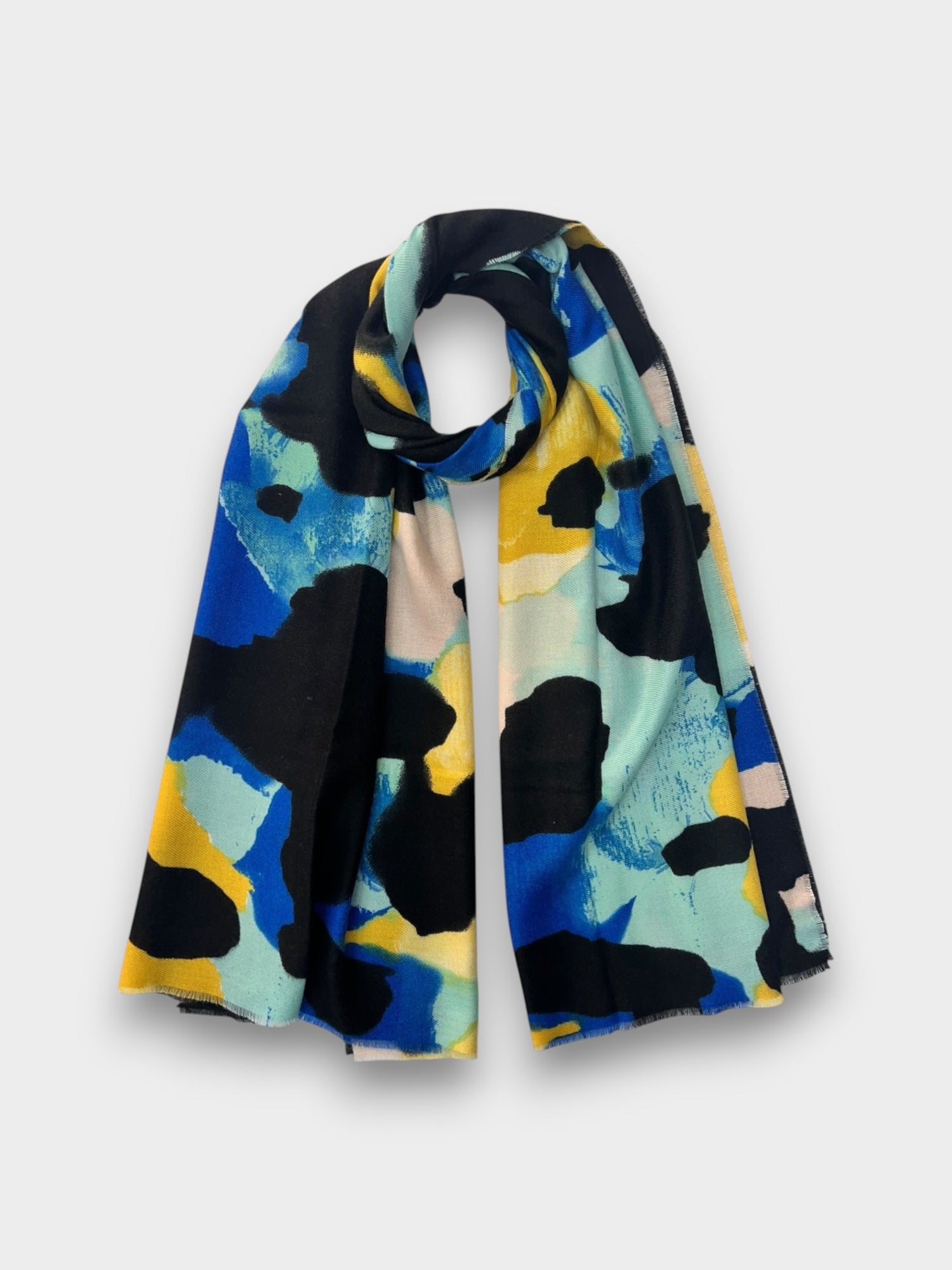 Ocean Splash Abstract Print Scarf - Default Title