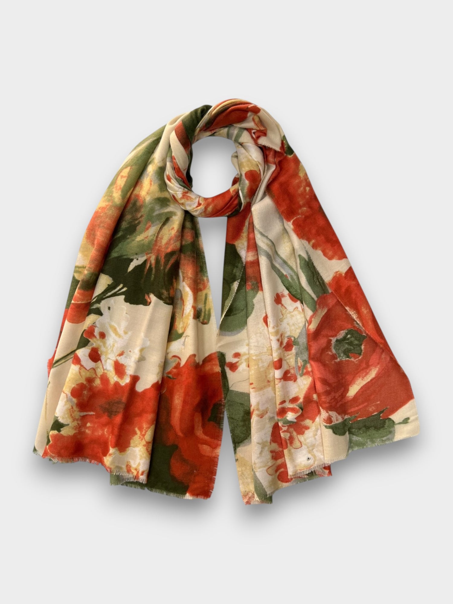 Autumn Bloom Watercolour Floral Scarf - Default Title