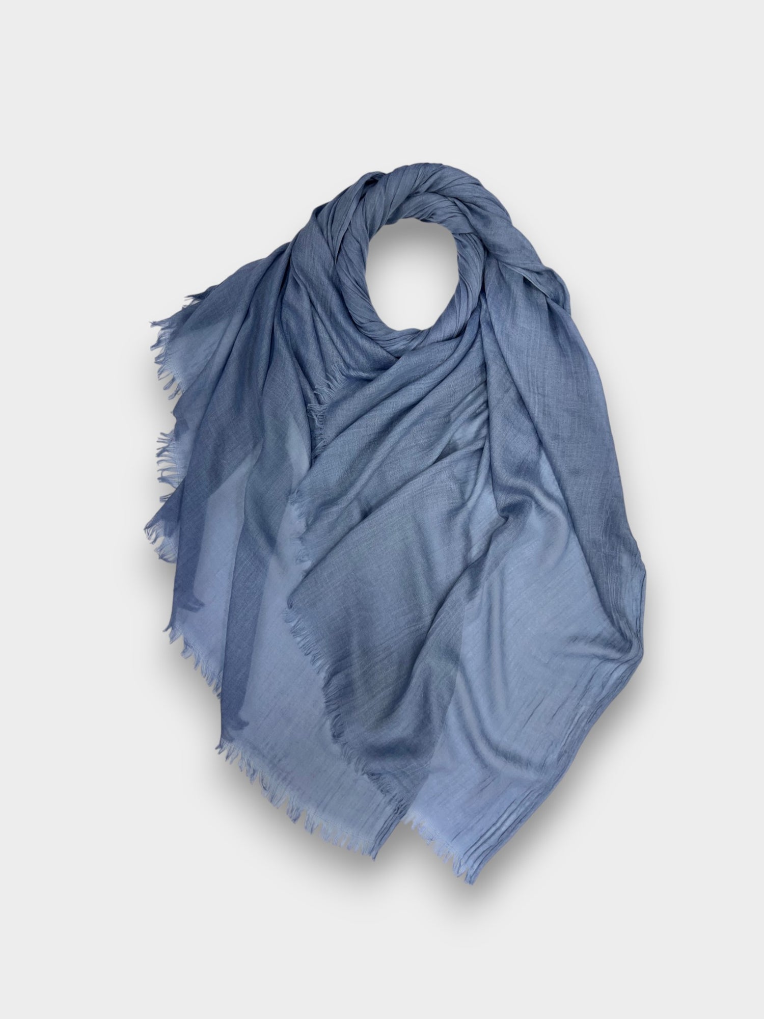 Classic Cotton Blend Plain Scarf - 48 colours - Steel Blue