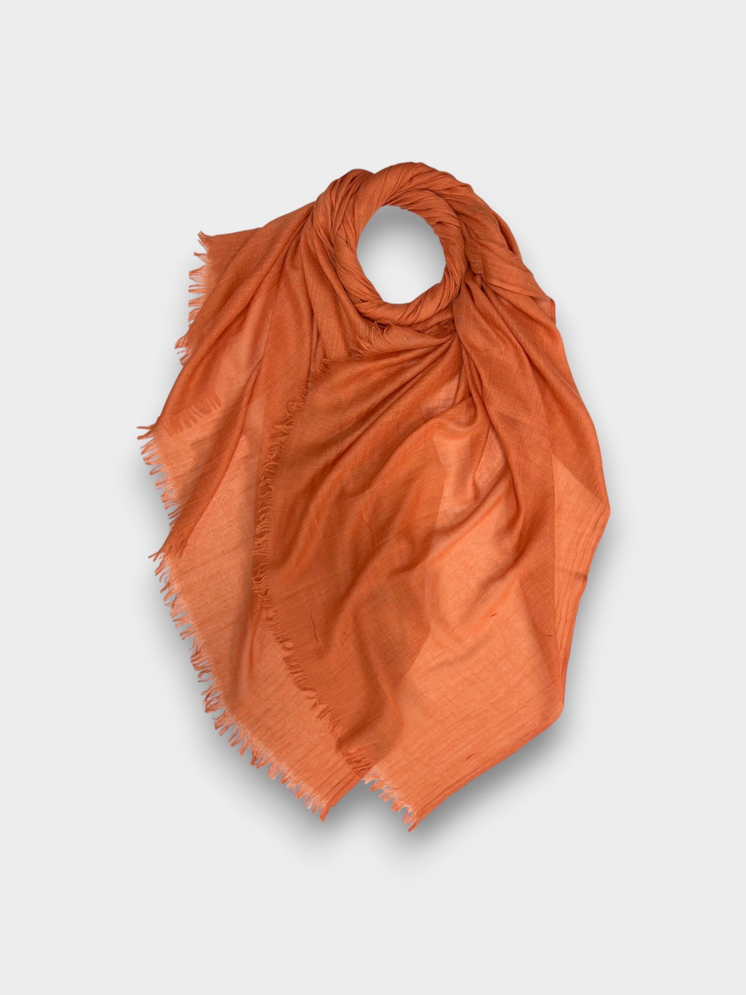 Classic Cotton Blend Plain Scarf - 48 colours - Tangerine