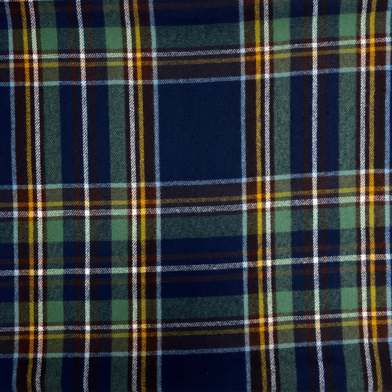 Tartan Woven Winter Scarf with Tassels - Blue