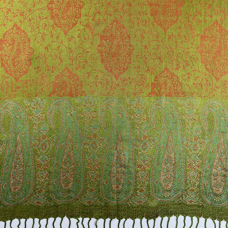 Pashmina - Two Tone Paisley Print - Green