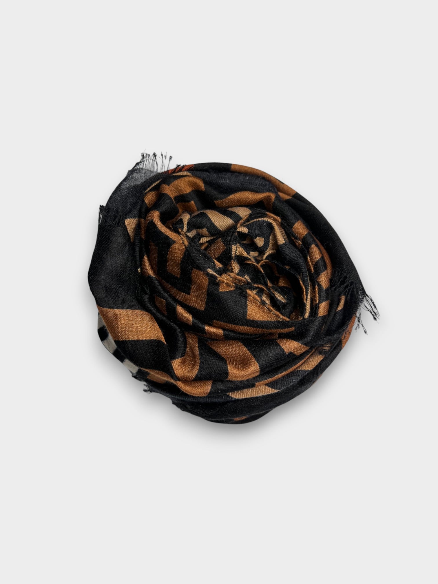 C pattern on printed scarf