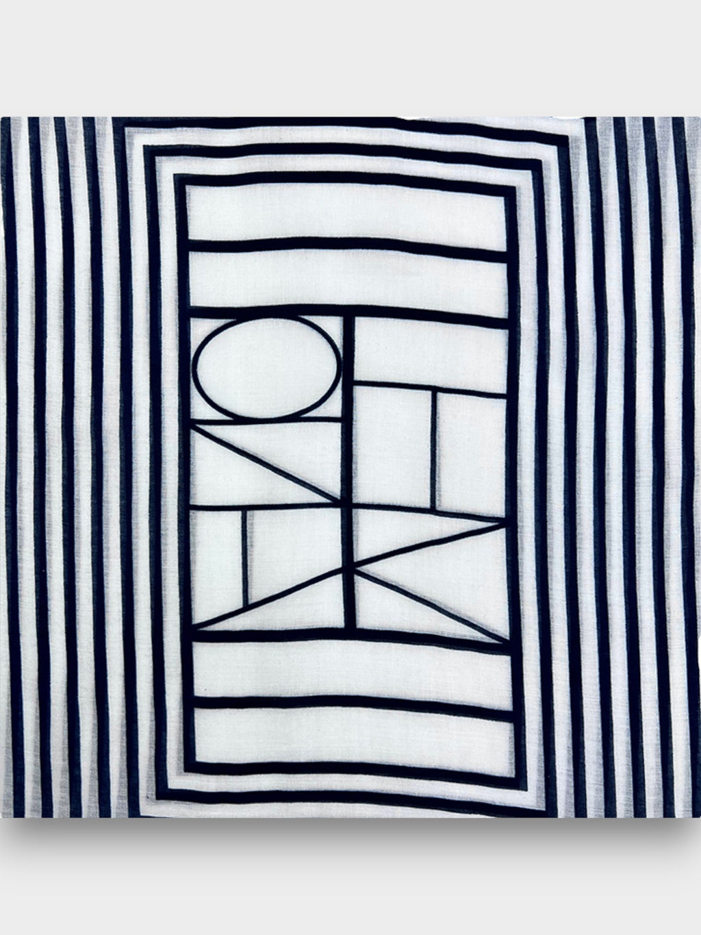 Printed Rectangled Pattern Lightweight Scarf