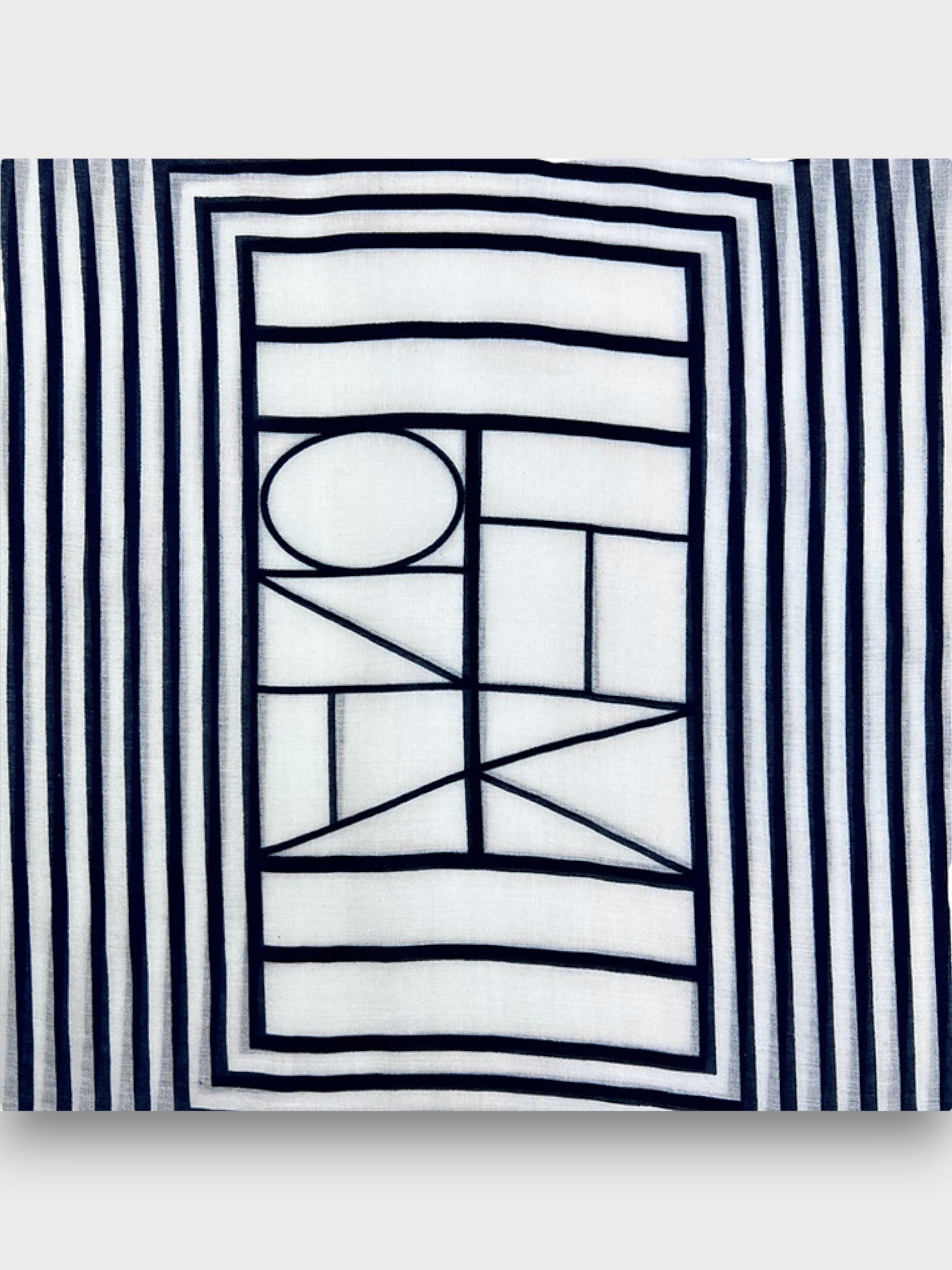 Printed Rectangled Pattern Lightweight Scarf